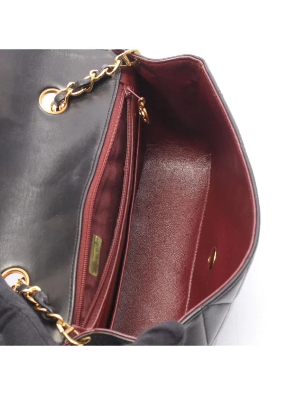 Chanel Shoulder Bag Quilted Diana Flap Black Lambskin Chain